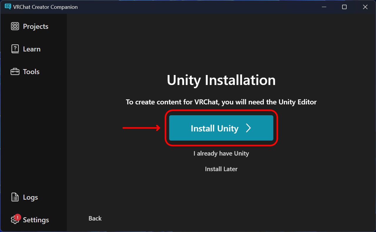 Install Unity